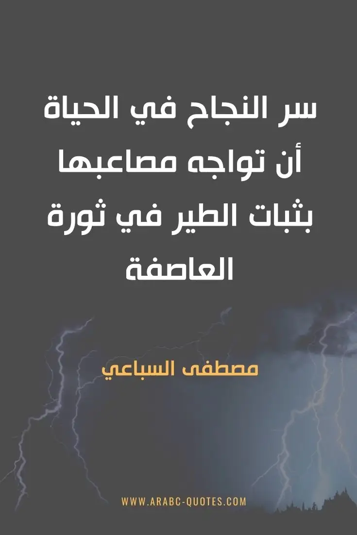 اقوال وحكم جميلة : سر النجاح في الحياة أن تواجه مصاعبها بثبات الطير في ثورة العاصفة .