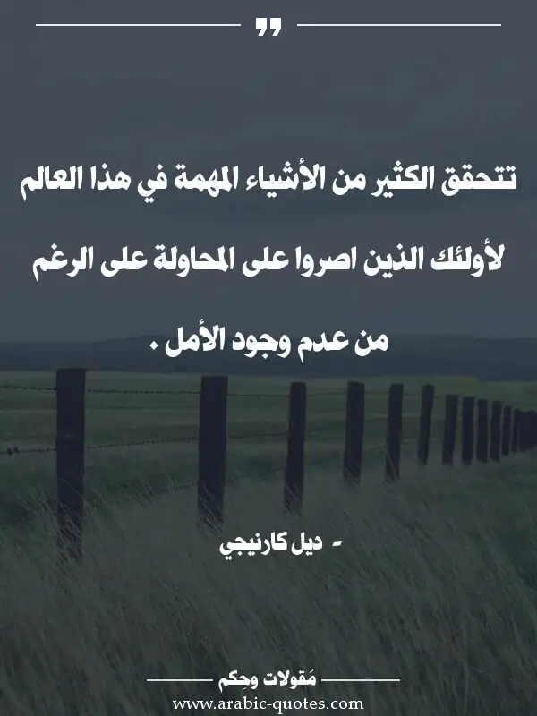 اقوال وحكم جميلة : تتحقق الكثير من الأشياء المهمة في هذا العالم لأولئك الذين اصروا على المحاولة على الرغم من عدم وجود الأمل .